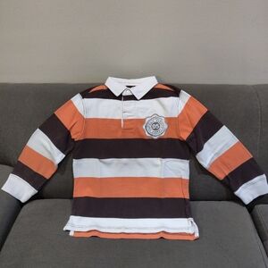 Sonoma Orange and Brown Striped Polo Shirt